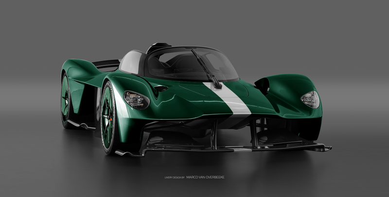 Illustration for article titled The Aston Martin Valkyrie Looks Especially Good In Classic Racing Liveries